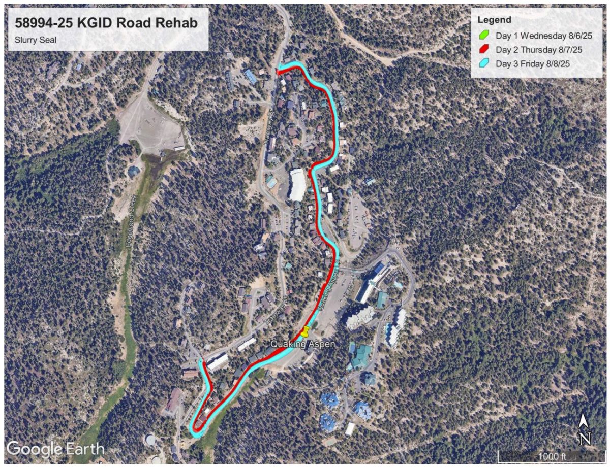 KGID Slurry Seal on Quaking Aspen Ln. on 8/7 & 8/8/25